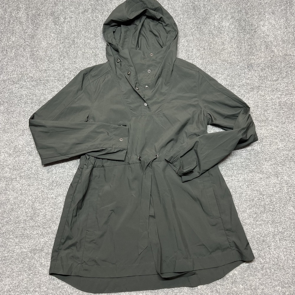 Nau Coat Womens Small Hooded Anorak Snap Front Drawstring Waist Casual